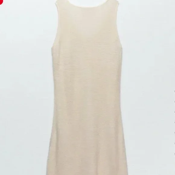 ZARA Sleeveless Waffle Weave Knit Dress SZ Medium - Picture 2 of 8